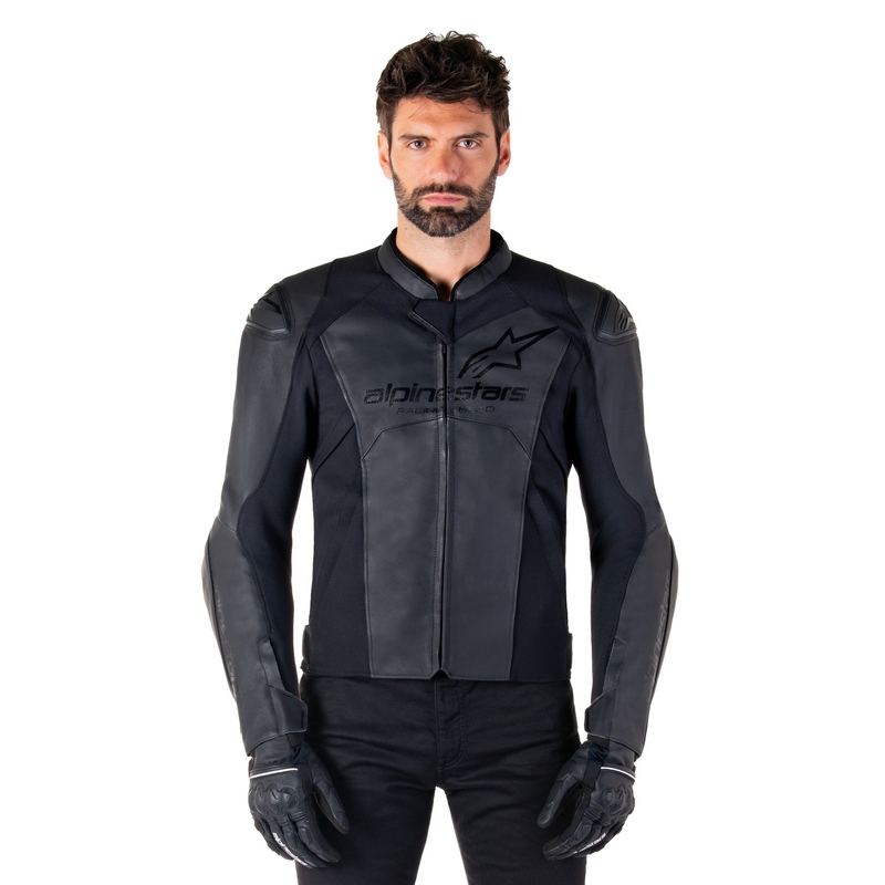 Giacca moto in pelle Alpinestars Faster 3 nero-nera