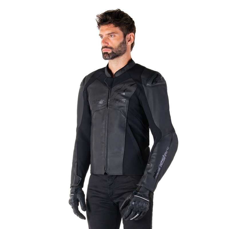 Giacca moto in pelle Alpinestars Faster 3 nero-nera