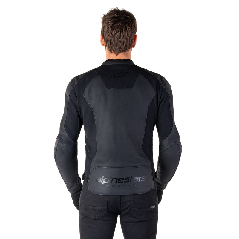 Giacca moto in pelle Alpinestars Faster 3 nero-nera