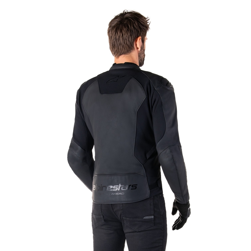 Giacca moto in pelle Alpinestars Faster 3 nero-nera