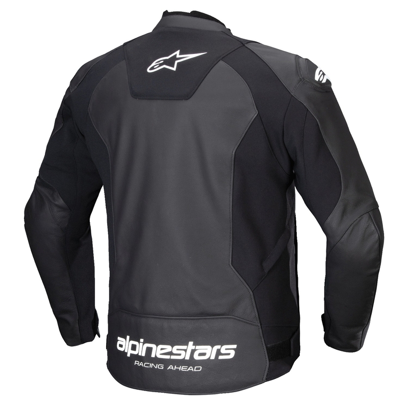 Giacca moto in pelle Alpinestars Faster 3 nero-bianco