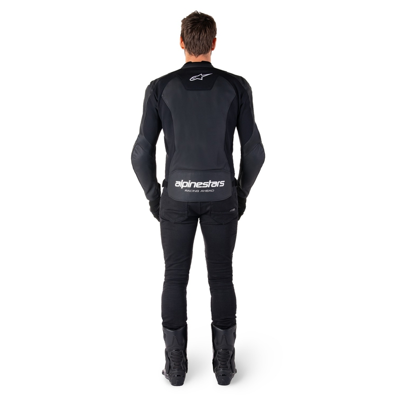 Giacca moto in pelle Alpinestars Faster 3 nero-bianco