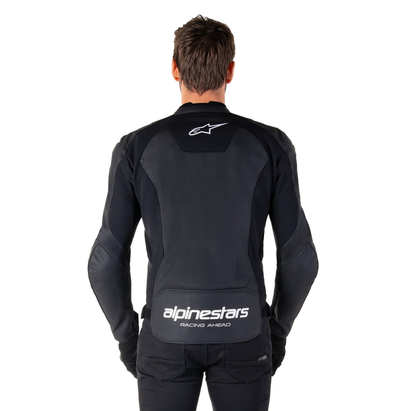 Giacca moto in pelle Alpinestars Faster 3 nero-bianco
