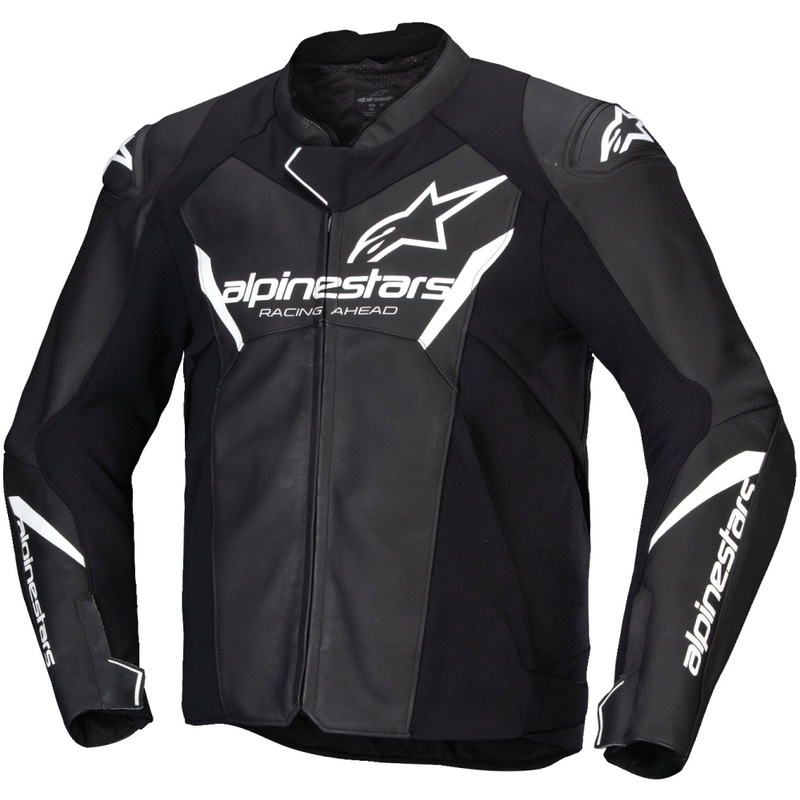 Giacca moto in pelle Alpinestars Faster 3 nero-bianco