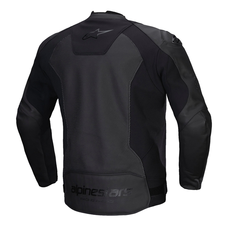 Giacca moto in pelle Alpinestars Faster 3 Airflow nero-nero