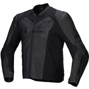 Giacca moto in pelle Alpinestars Faster 3 Airflow nero-nero