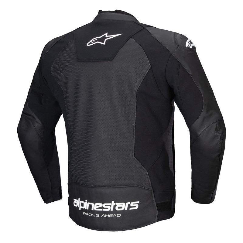 Giacca moto in pelle Alpinestars Faster 3 Airflow nero-bianco