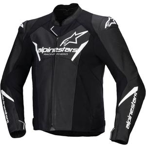 Giacca moto in pelle Alpinestars Faster 3 Airflow nero-bianco