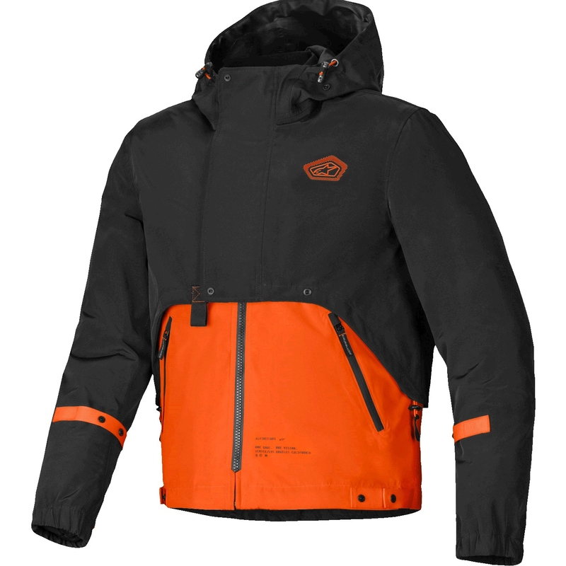 Giacca moto Alpinestars Mootant Waterproof Parka nero-arancio fluo