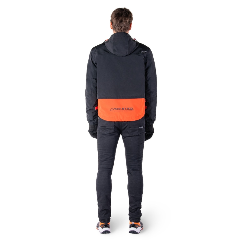 Giacca moto Alpinestars Mootant Waterproof Parka nero-arancio fluo