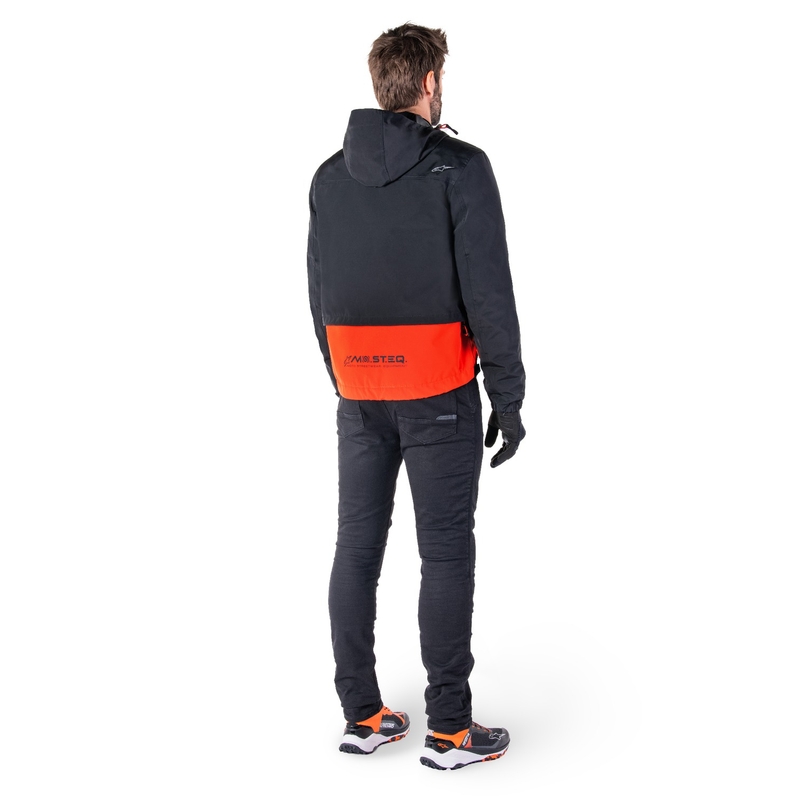 Giacca moto Alpinestars Mootant Waterproof Parka nero-arancio fluo