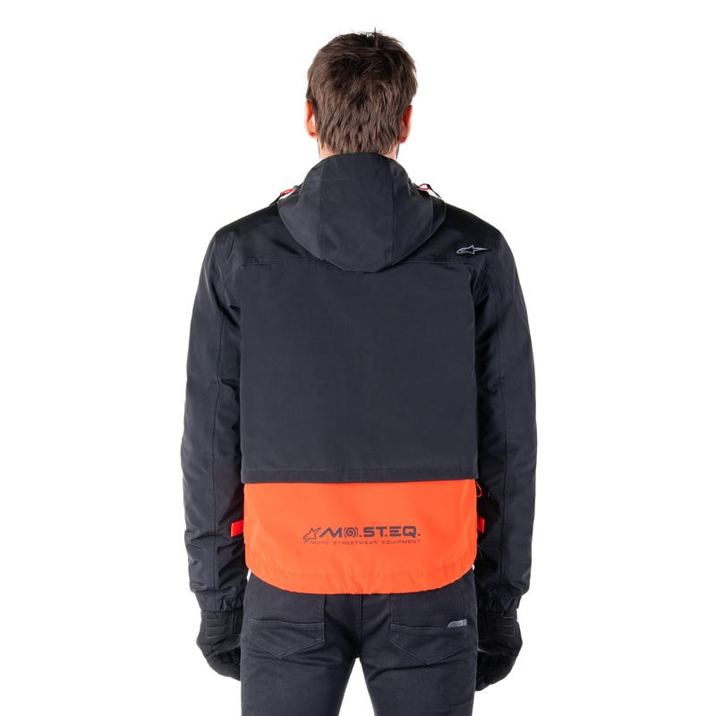 Giacca moto Alpinestars Mootant Waterproof Parka nero-arancio fluo