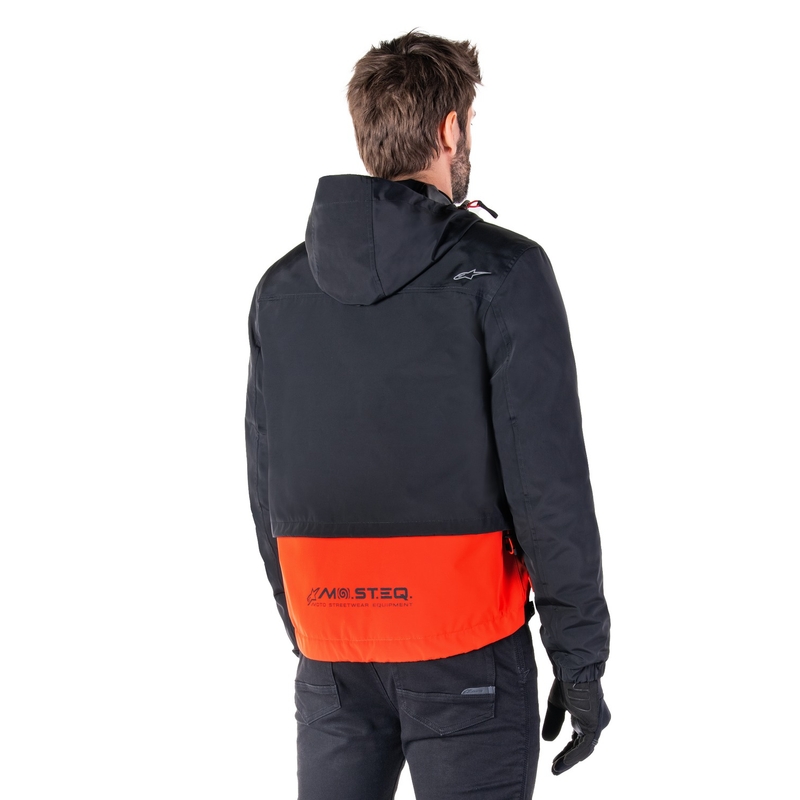 Giacca moto Alpinestars Mootant Waterproof Parka nero-arancio fluo