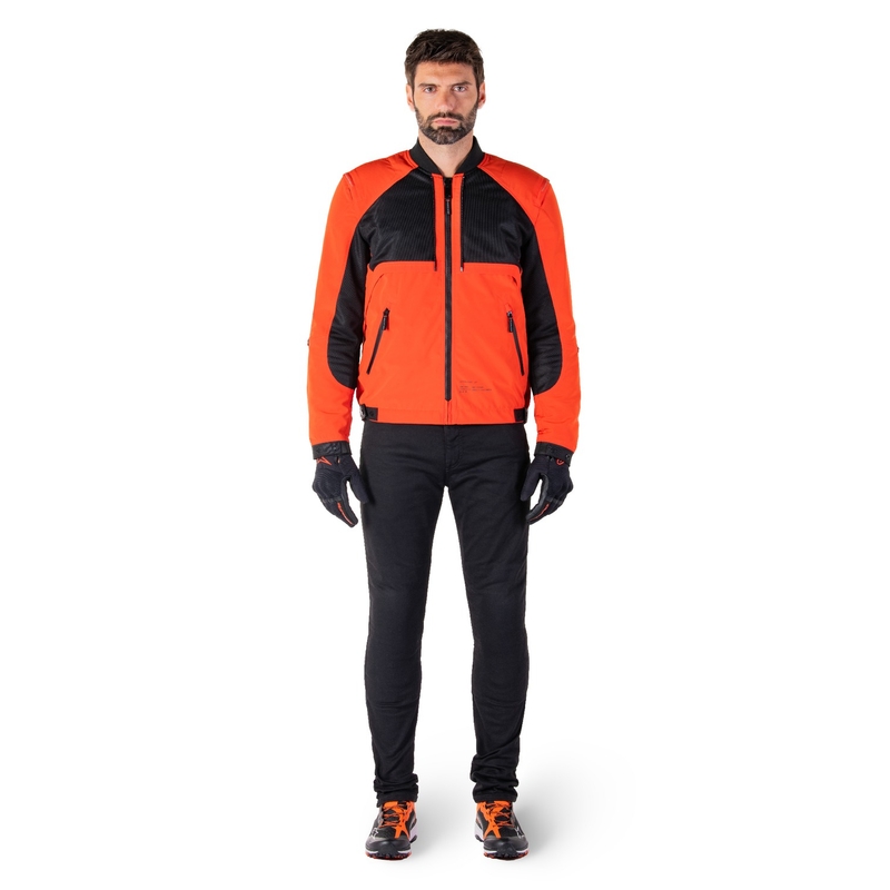 Giacca moto Alpinestars Mootant Waterproof Parka nero-arancio fluo