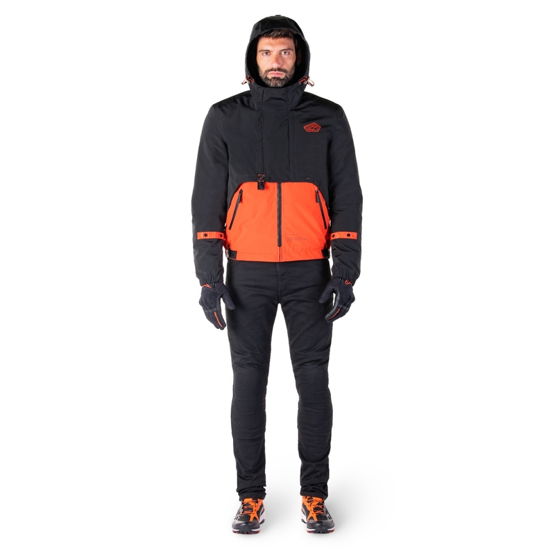 Giacca moto Alpinestars Mootant Waterproof Parka nero-arancio fluo
