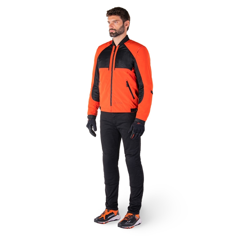 Giacca moto Alpinestars Mootant Waterproof Parka nero-arancio fluo