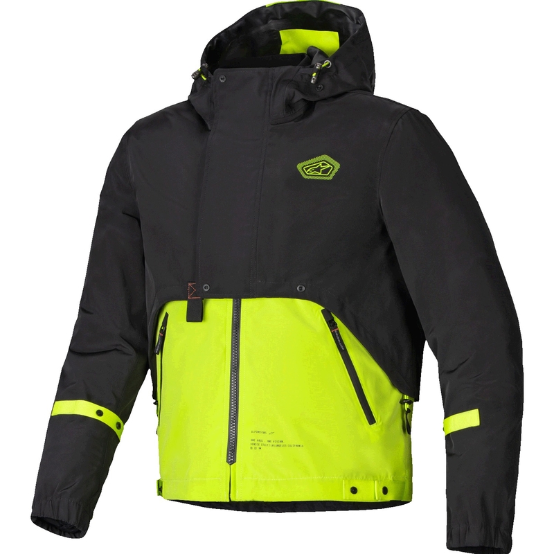 Giacca moto Alpinestars Mootant Waterproof Parka nero-giallo fluo