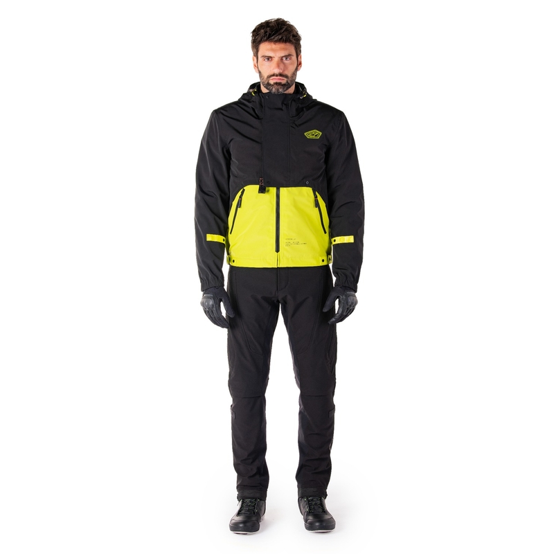 Giacca moto Alpinestars Mootant Waterproof Parka nero-giallo fluo