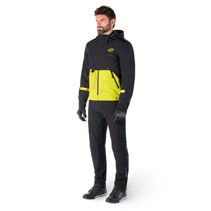 Giacca moto Alpinestars Mootant Waterproof Parka nero-giallo fluo