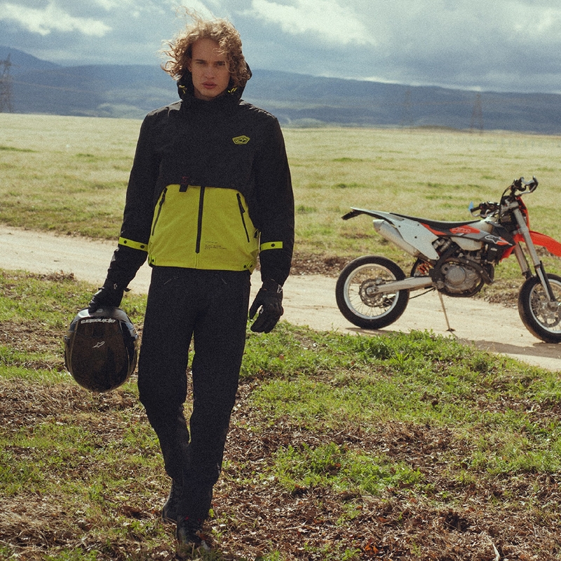 Giacca moto Alpinestars Mootant Waterproof Parka nero-giallo fluo