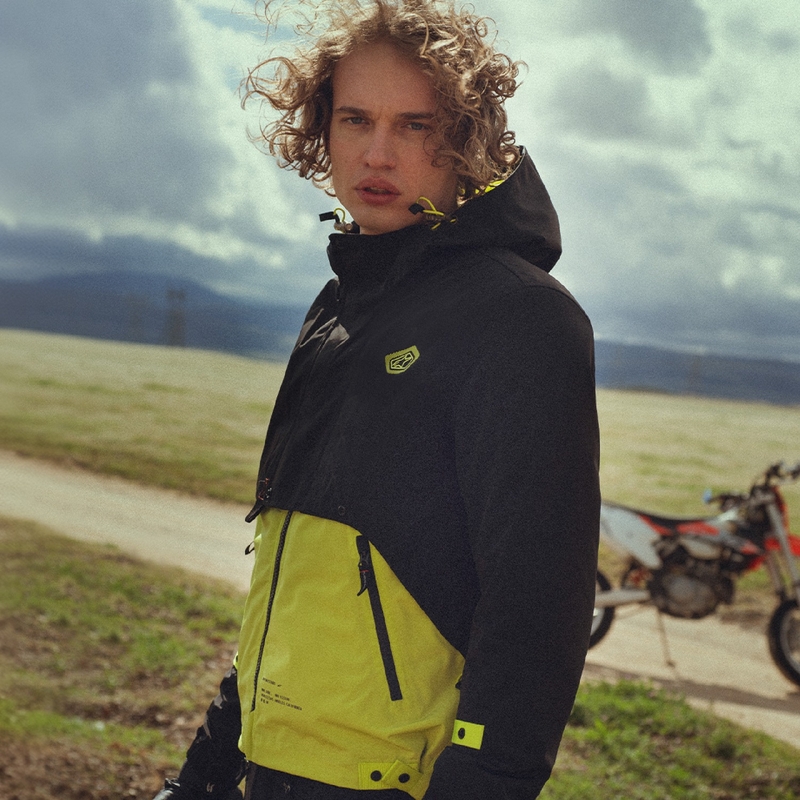 Giacca moto Alpinestars Mootant Waterproof Parka nero-giallo fluo