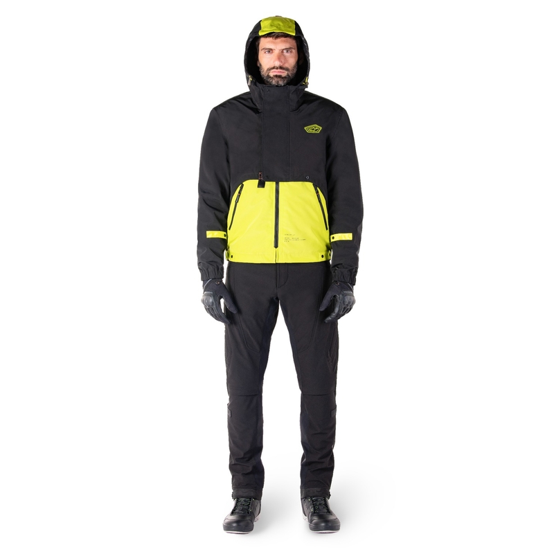 Giacca moto Alpinestars Mootant Waterproof Parka nero-giallo fluo
