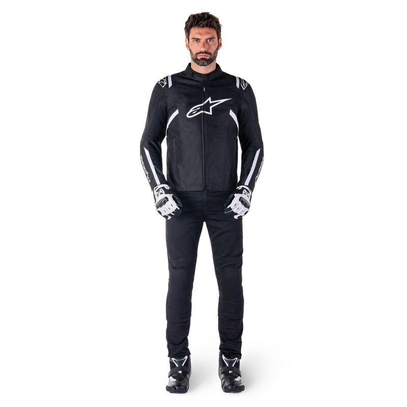 Giacca moto impermeabile Alpinestars T-SPS 2 nero-bianco