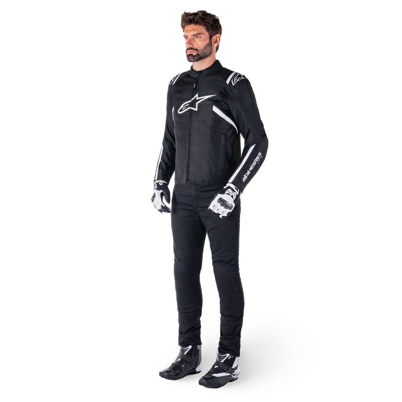 Giacca moto impermeabile Alpinestars T-SPS 2 nero-bianco
