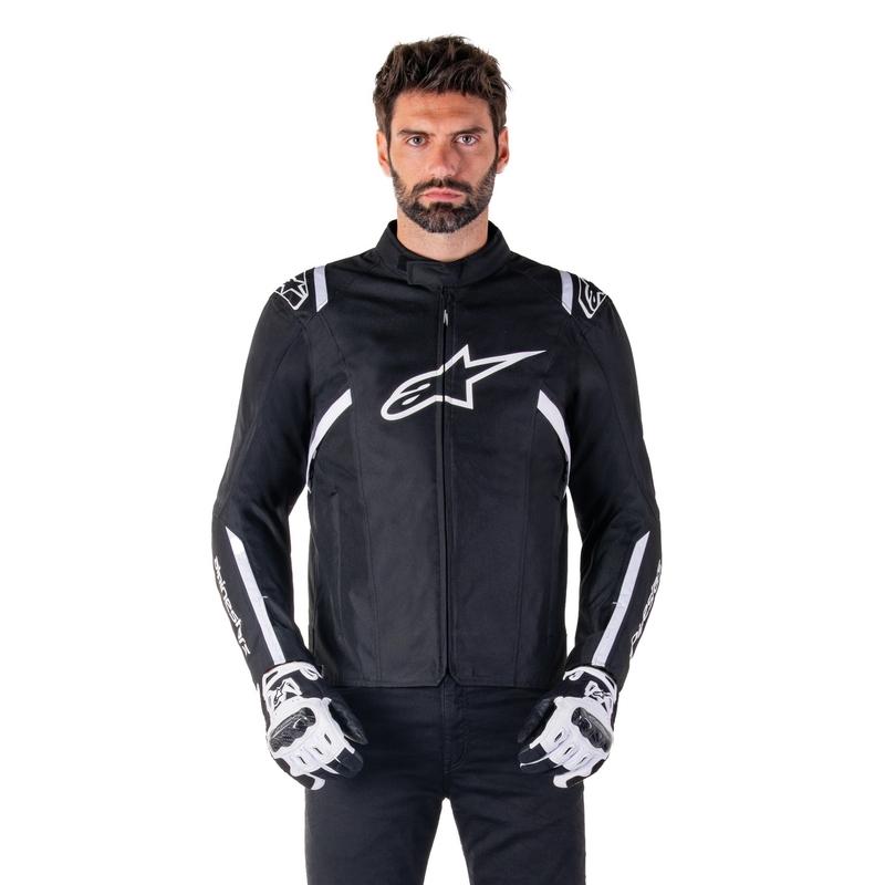 Giacca moto impermeabile Alpinestars T-SPS 2 nero-bianco