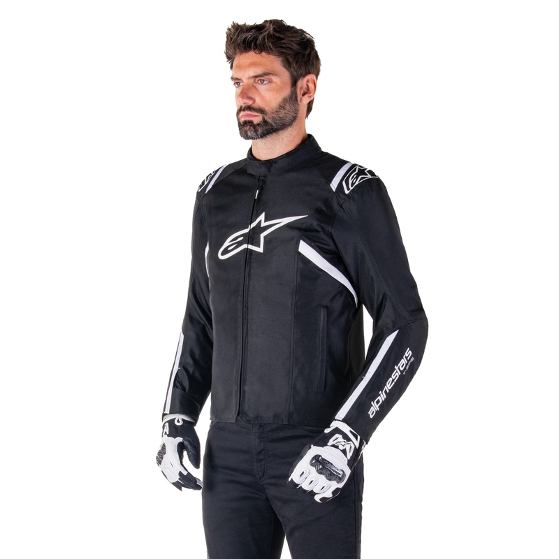 Giacca moto impermeabile Alpinestars T-SPS 2 nero-bianco