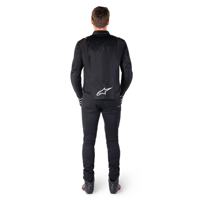 Giacca moto impermeabile Alpinestars T-SPS 2 nero-bianco-rosso fluo