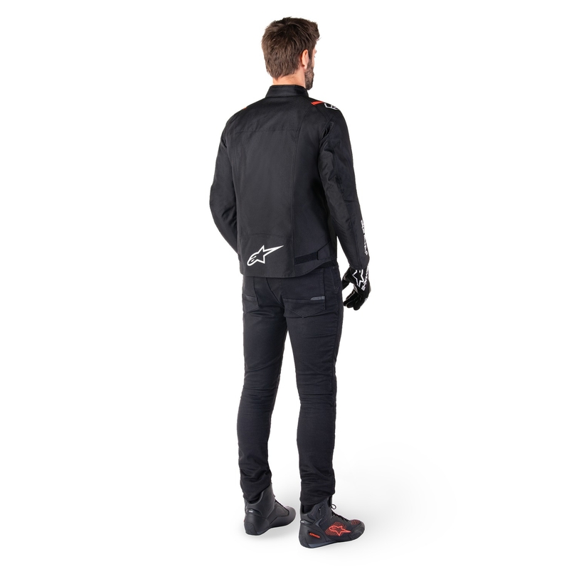 Giacca moto impermeabile Alpinestars T-SPS 2 nero-bianco-rosso fluo