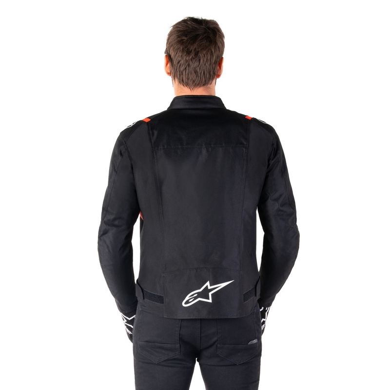 Giacca moto impermeabile Alpinestars T-SPS 2 nero-bianco-rosso fluo
