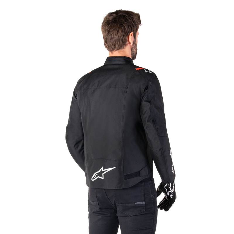 Giacca moto impermeabile Alpinestars T-SPS 2 nero-bianco-rosso fluo