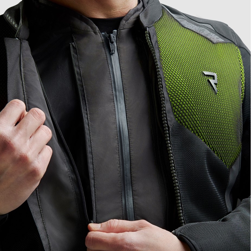 Giacca da motociclista Rebelhorn Jax nero-giallo fluo