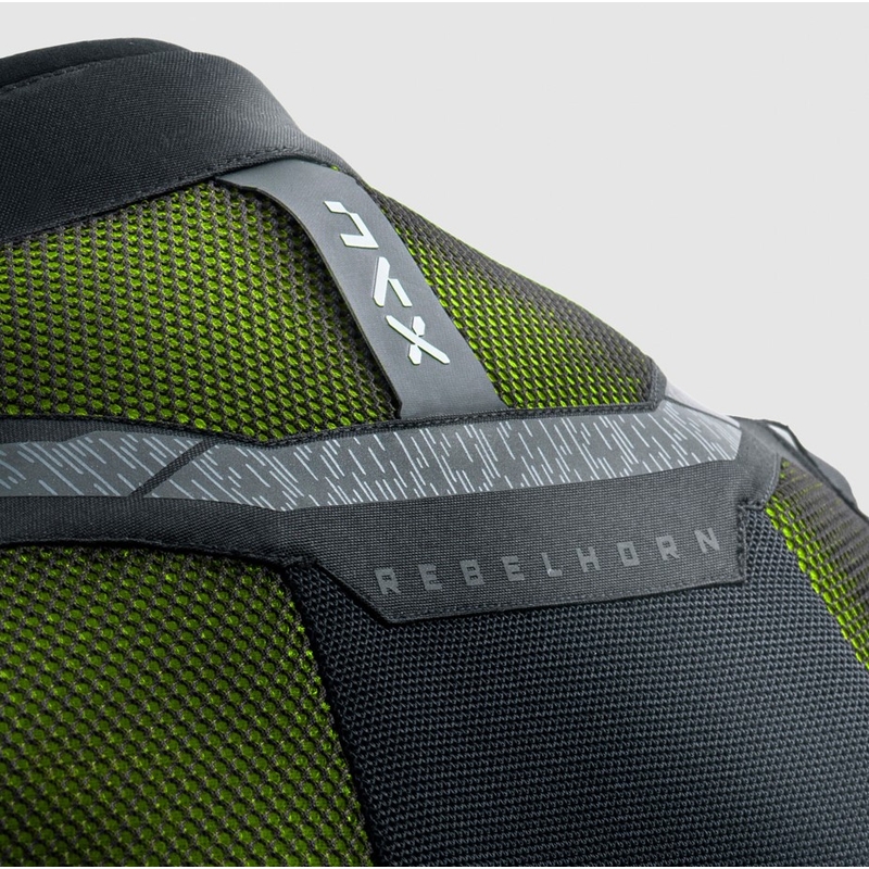 Giacca da motociclista Rebelhorn Jax nero-giallo fluo