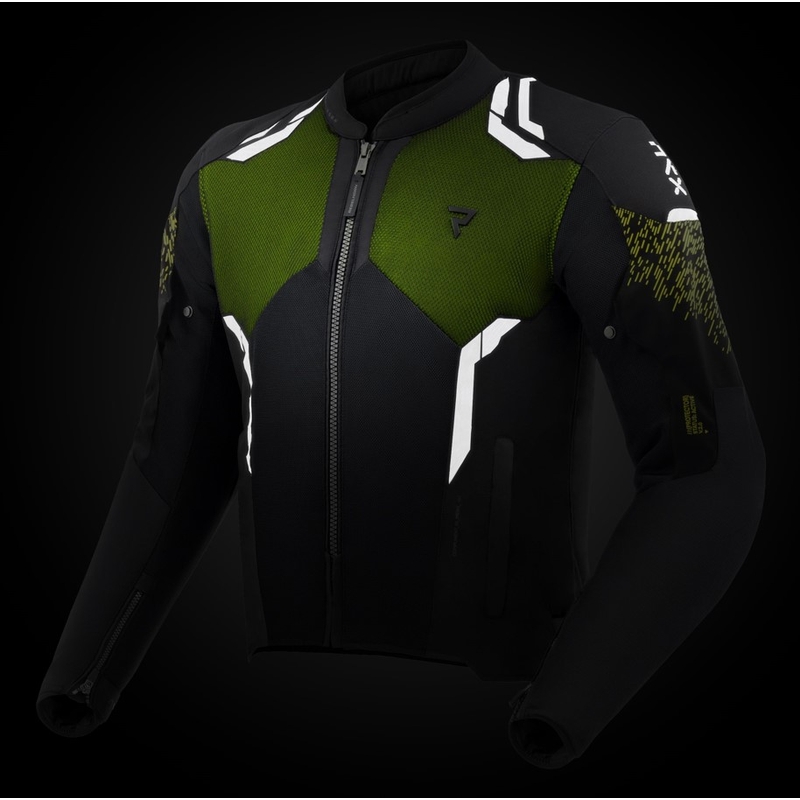 Giacca da motociclista Rebelhorn Jax nero-giallo fluo