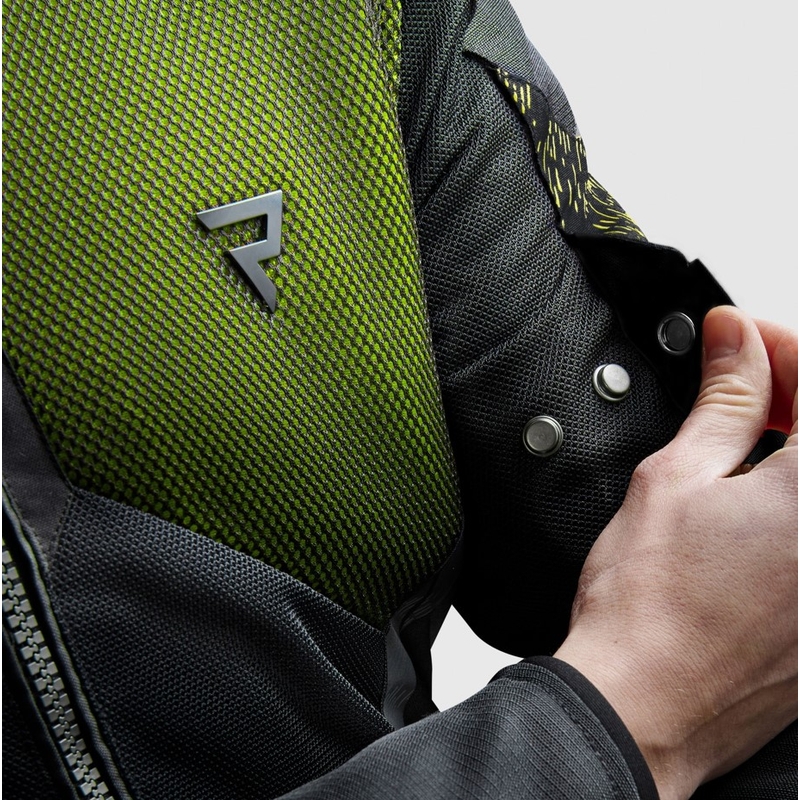 Giacca da motociclista Rebelhorn Jax nero-giallo fluo