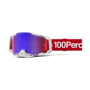 Occhiali motocross 100% ARMEGA Corbin rosso con plexiglass blu