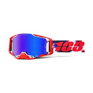 Occhiali motocross 100% ARMEGA Morpho con plexiglass HIPER blu