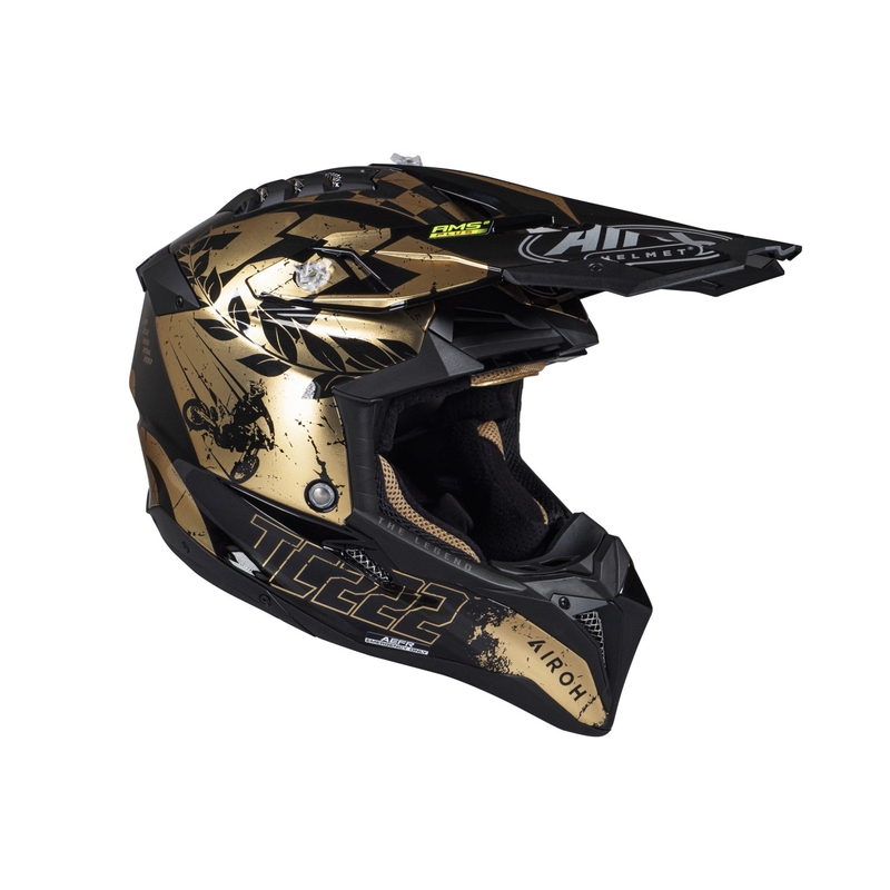 Casco motocross Airoh Aviator 3.0 "TC 222 THE LEGEND" nero-oro