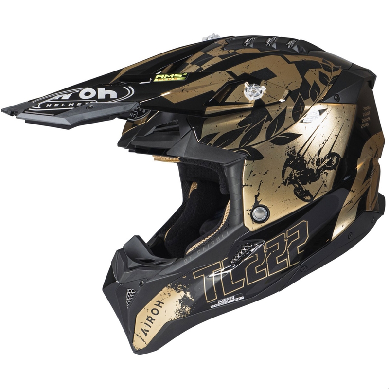 Casco motocross Airoh Aviator 3.0 "TC 222 THE LEGEND" nero-oro
