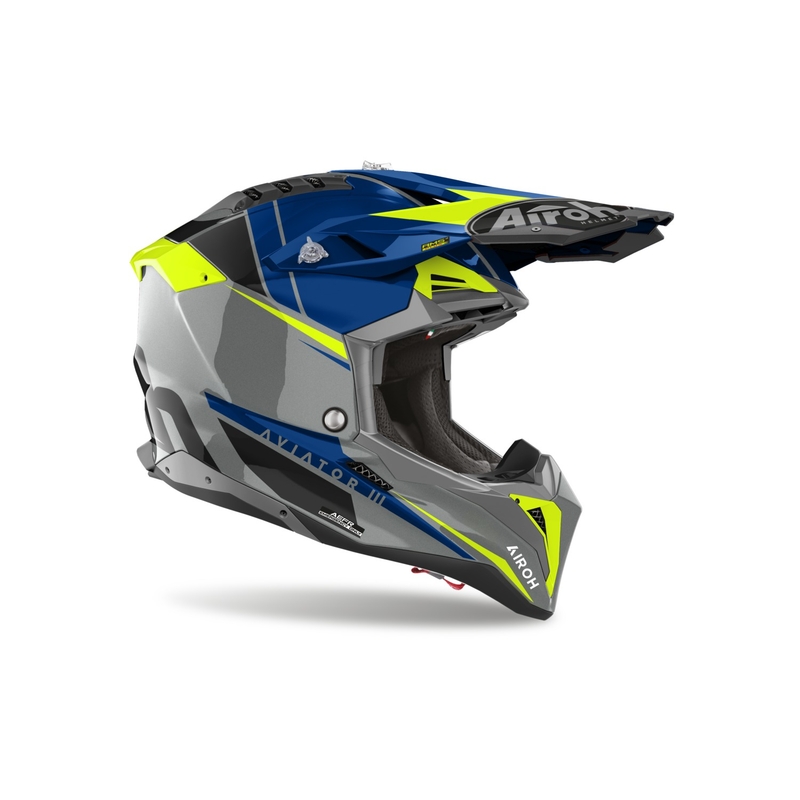 Casco motocross Airoh Aviator 3.0 Push blu