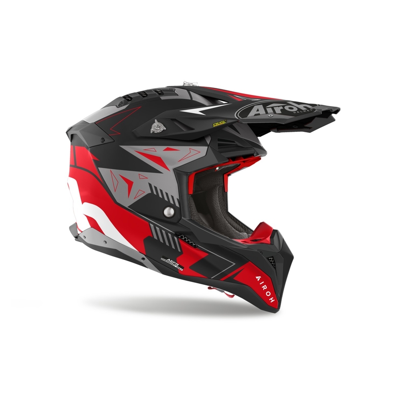 Casco motocross Airoh Aviator 3 Spin rosso opaco