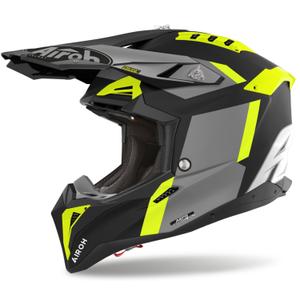 Casco motocross Airoh Aviator 3 Glory giallo opaco