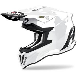 Casco motocross Airoh Strycker Colore bianco lucido Saldi