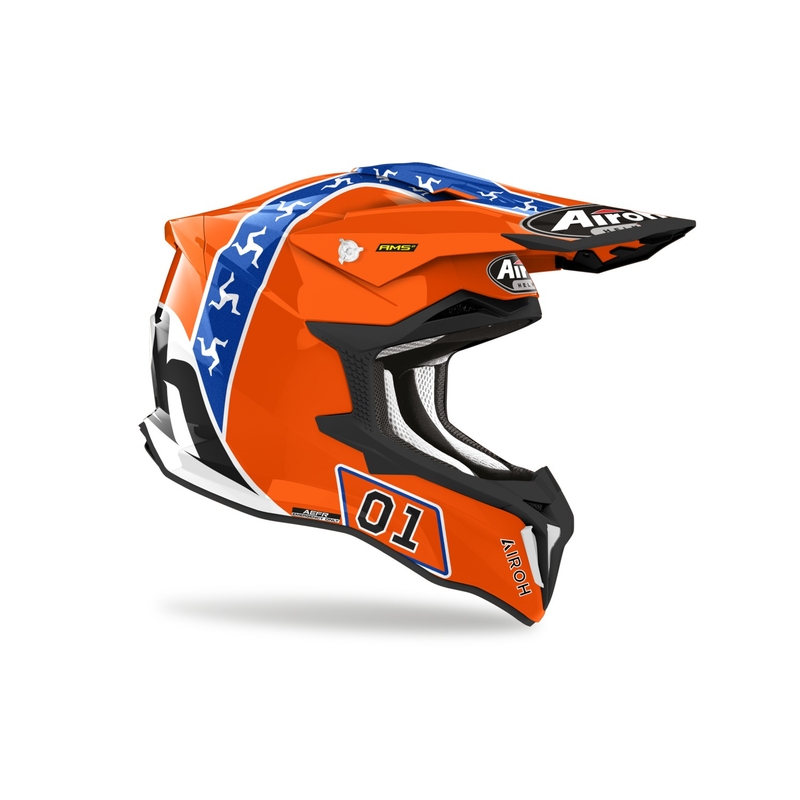 Casco da motocross Airoh Strycker Hazzard arancione in saldo Saldi