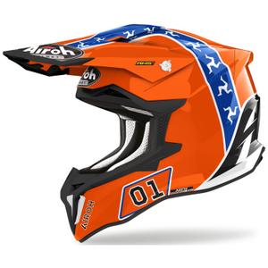 Casco da motocross Airoh Strycker Hazzard arancione in saldo Saldi
