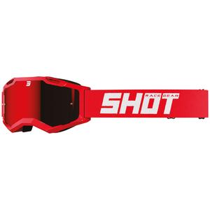 Occhiali motocross Shot Assault 2.0 Rosso tinta unita con plexiglass iridio
