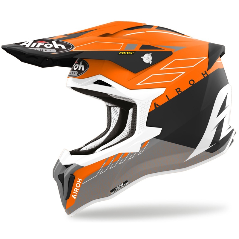 Casco motocross Airoh Strycker Skin arancione opaco Saldi